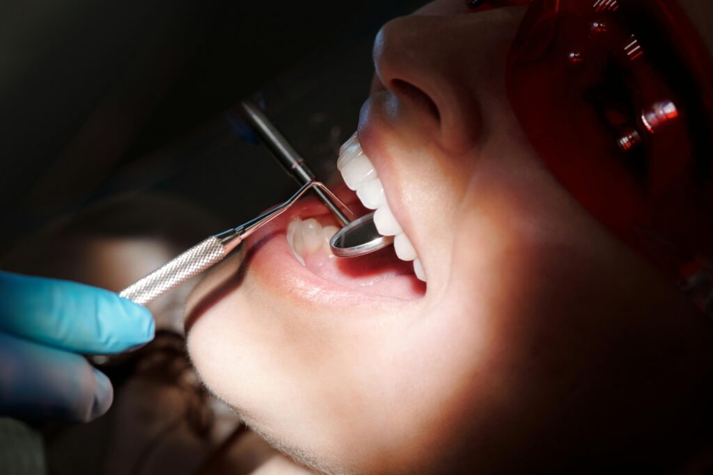 cache valley woman receiving oral cancer screening